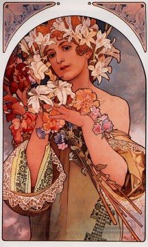  Blume Kunst - Blume 1897 Litho Tschechisch Jugendstil Alphonse Mucha